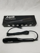 Beard Straightener, Aqziill Heated Beard Brush Hair Straightening Brush