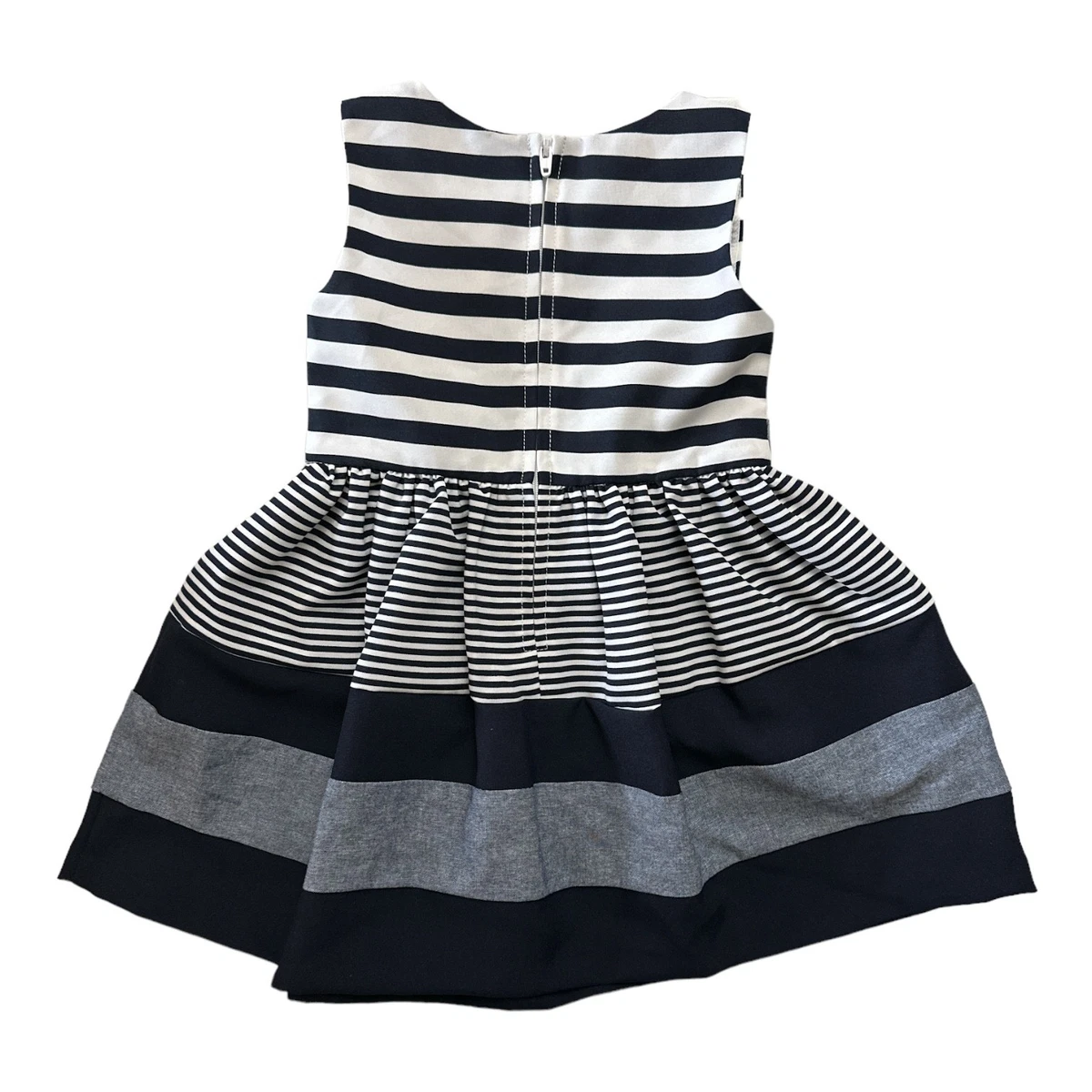 Bonnie Jean Girl's Sleeveless Tiered Color Block & Stripes Any Occasion Dress