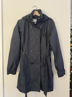 Columbia Waterproof Omni Tech Breathable Black Hooded Full Zip Coat Jacket Med