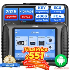 2025 XTOOL X100 PAD3 SE V2.0 IMMO Key Programmer Auto Diagnostic Tool 38 Service