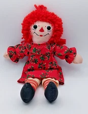 Hard to find, Vtg Raggedy Ann, Red Dress w/ Candy canes, Hasbro 1997 13" Tall