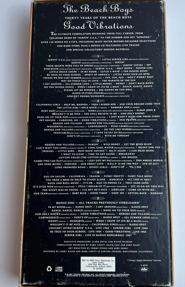The Beach Boys "Good Vibrations" 30 Years 4-CD Box Set + Bonus CD Collectible Foto 3 de 4