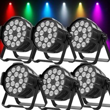 6PCS 18x15W LED Par Light RGBWA UV 6in1 DJ Stage Lighting DMX Disco Show Wedding