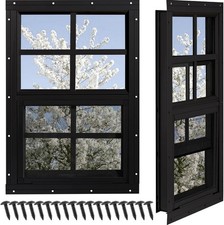 Shed Windows 2 Pack, Chicken Coop Windows 18" x 23" Black