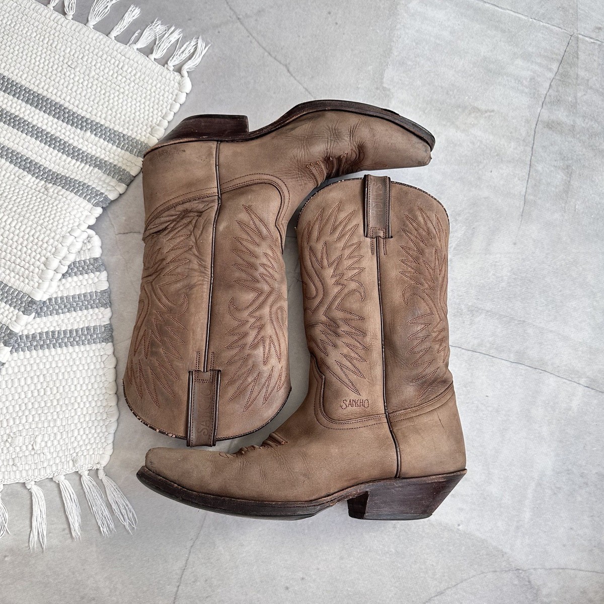 Vintage Sancho Western Cowboy Leather Biker Boots As 98 Moma Vibe