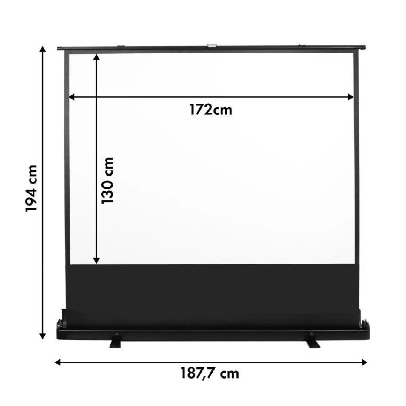 Non Communiqué Écran De Projection Portable Compact Sur Pied 86 Pouces 4:3 - Image 2