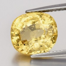 💎 5.23ct 10.5x9.5mm Cushion Natural Yellow Grossular Garnet - Africa Gemstone