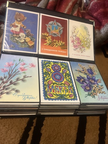 Alte UdSSR KOMMUNISTISCHE FEIERTAGE 300 Postkarten Sammlung + inkl. Album