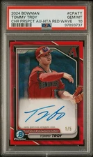 2024 Bowman TOMMY TROY  HTA Red Wave Chrome Auto SSP /5 PSA 10🔥Diamondbacks