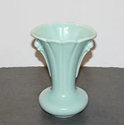 Shawnee Style Pottery Vase Aqua Glossy Glaze 6.5" Art Deco Vintage