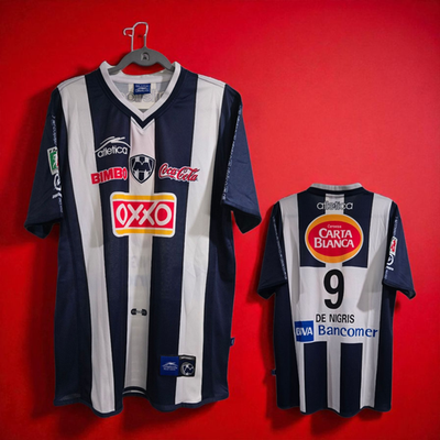 Rayados del Monterrey Home 00/01 - Retro - DE NIGRIS # 9 - XL (Run