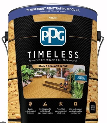PPG Timeless Penetrating Natural Wood Oil Stain & Sealant Natural Finish 1 Gal