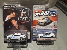 Greenlight Hot Pursuit Castle Dodge Charger New York Police Cars Lot Of 2 New 
