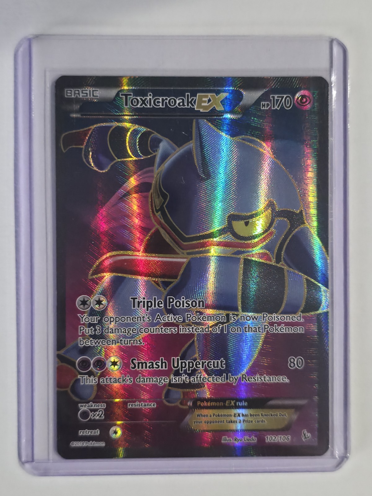 POKEMON TCG - FLASHFIRE - TOXICROAK EX #102/106 FULL ART HOLO FOIL NM