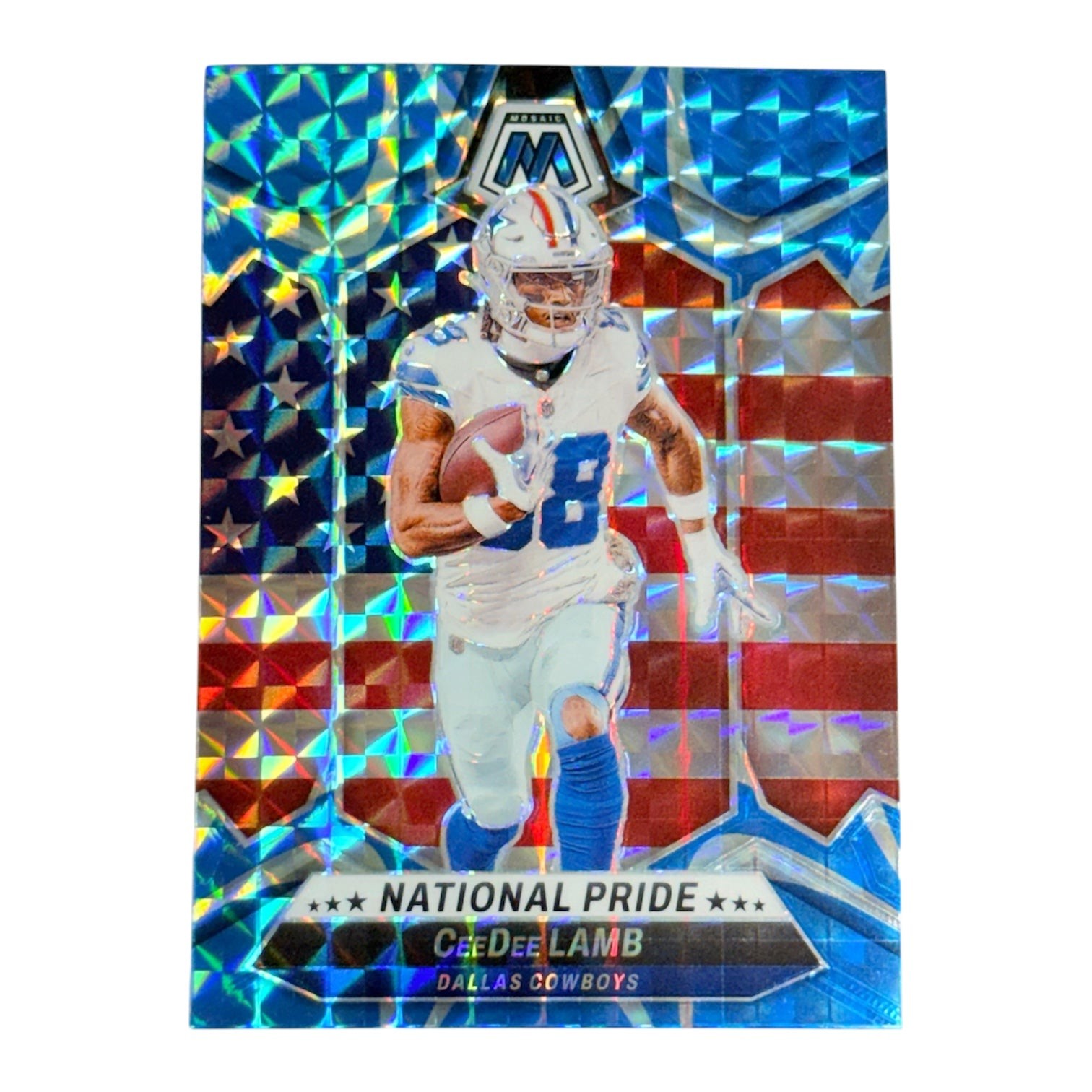 CeeDee Lamb 2024 Panini Mosaic National Pride Reactive Blue Football Card #262