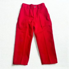 Vintage 80s Sears Perma-Prest Sz 4 Boys Red Twill Pants Retro Workwear Trousers