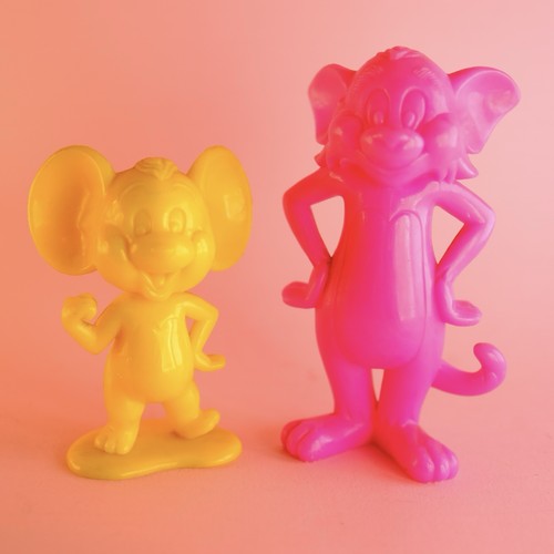 Vintage 10cm Ish Neon Louis Marx 1970s Tom & Jerry Figure, Hanna Barbera Cool - Picture 2 of 12