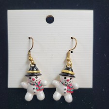 Snowman Christmas Holiday Dangle Earrings