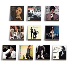 Ilyapa Wood Vinyl Record Shelf Wall Mount, 10 Pack - Espresso Record Album Holde