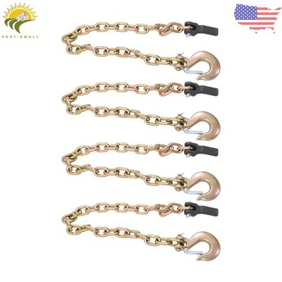 Trailer Safety Chain 25000lbs WLL G70 Hook Gold w/Chain Buckle 4P 3/8'' ×36'' G80