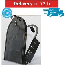 8 x 10 in Mailbox Door Replacement Black Snap-In Retrofit Magnetic Latch
