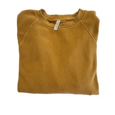 Women's Free People Movement Mustard Space-dyed Crewneck Sweatshirt Medium