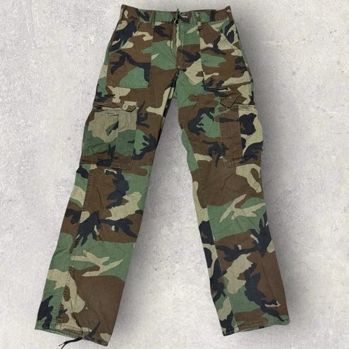 Vtg 70s Jungle ERDL Camo Cargo Pants Army Military 1970 Vietnam War Era 30x30