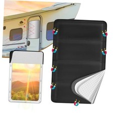 SUNICO Magnetic RV Door Window Shade Cover,RV Blackout 25 " H x 16 " W black