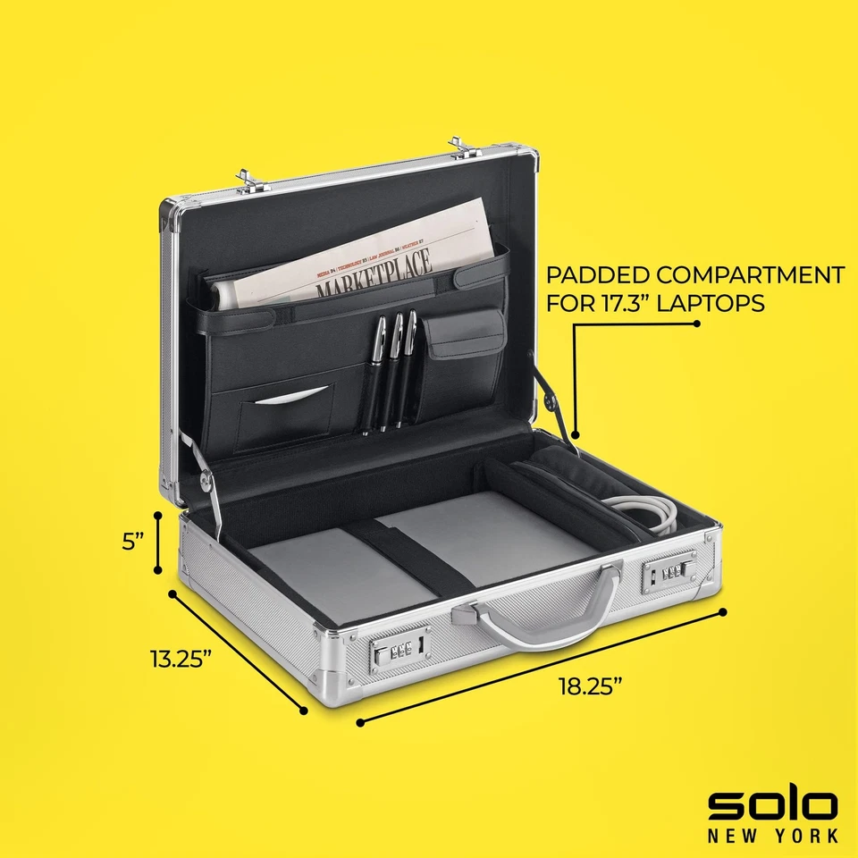 Attache - Maletines de metal para hombre y mujer, estuche de transporte rígido de aluminio con... Foto 3 de 4