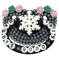 Baby Bear Pacis Adult Pacifier "Daddy's Good Girl" Black Snowflake Adult Paci