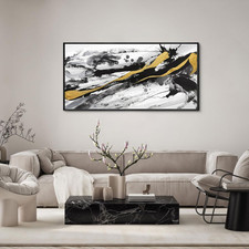 Black and White Abstract Wall Art - Large Frame Canvas Wall Art for Living Room