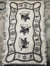 Woven Tapestry Throw Blanket Western Rodeo Co...