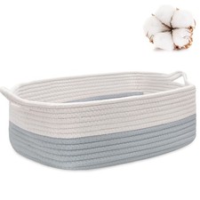 Rope Storage Basket 14.2x 11x 5.1 Cotton Woven Dog Cat Toy Bins Cube Soft