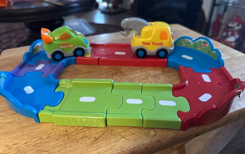 VTech Go Go Smart race car &tow truck ,  sounds w/tracks works great  they talk