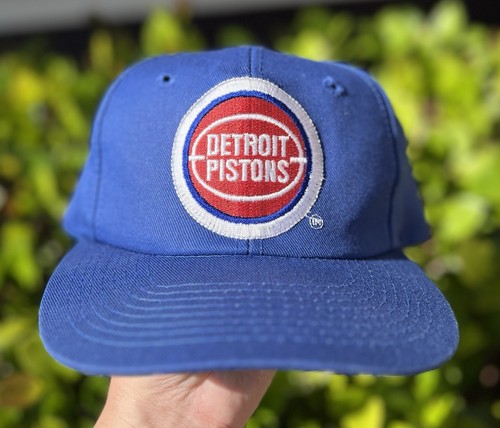 Vintage Detroit Pistons Mütze Snapback Twins Enterprise blau uni Logo Twill