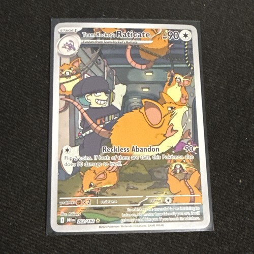 Pokémon TCG Team Rockets Raticate Card 202/182 Destined Rivals Illustration Rare