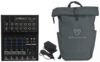 Mackie Mix8 8 Channel Compact Mixer Constructed w/Durable Metal Chasis+Backpack
