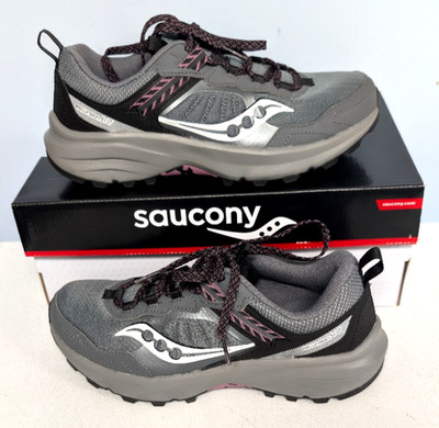 Saucony Excursion TR17 Trail Running Shoes   Women s 8.5   Gray/White/Purple~BOX