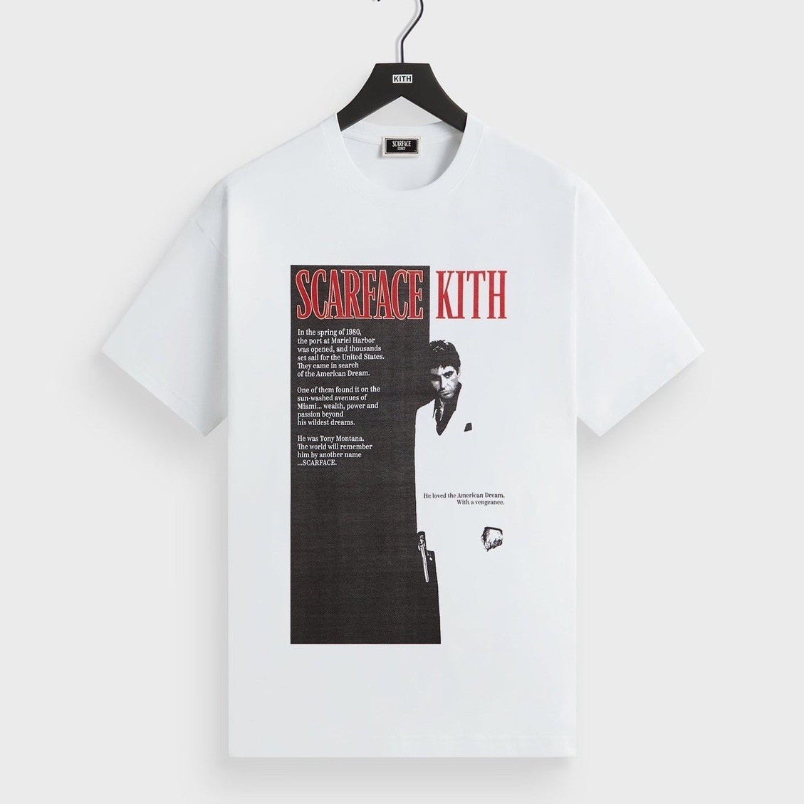 Kith for Scarface Film Poster Vintage Tee White Cotton T-Shirt
