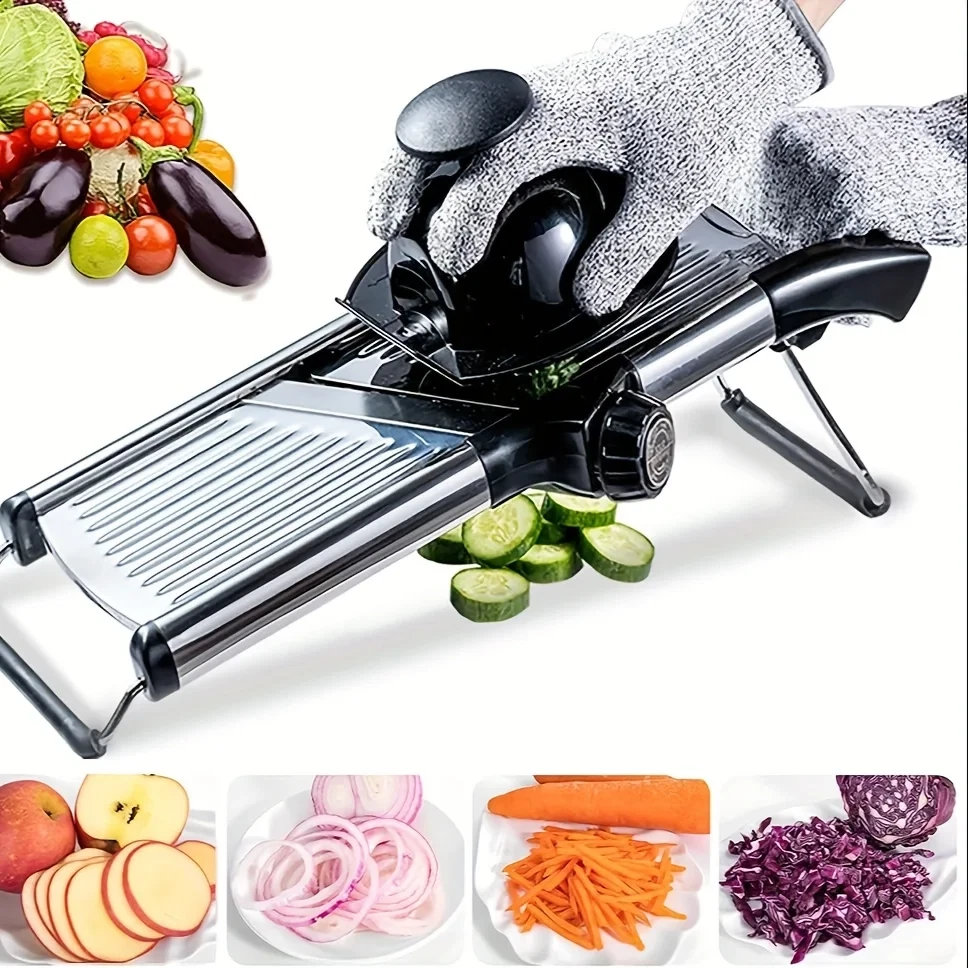 Mandoline Slicer Adjustable 5 Blade Stainless Steel Kitchen Vegetable Tool
Opens in a new window or 