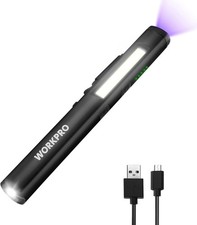 Dual Light Sources UV Flashlight - 450 Lumen Compact Rechargeable Pen Light