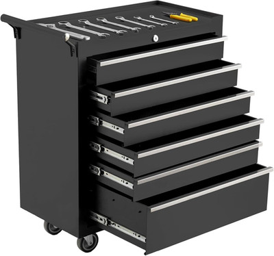 6-Drawer Rolling Tool Chest Cabinet,Portable Tool Storage Cart with Smooth Wheel
