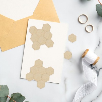  200 PC Hanging Decor Diy Ornaments Hexagon Small Tiles Wood Embellishments