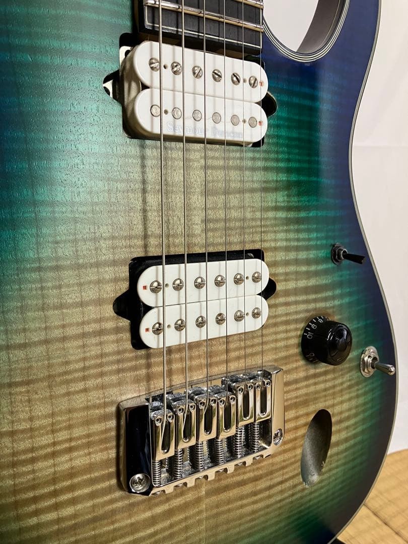 Electric Guitar Ibanez SIX6FDFM MOD Green Burst Reverse Head Made