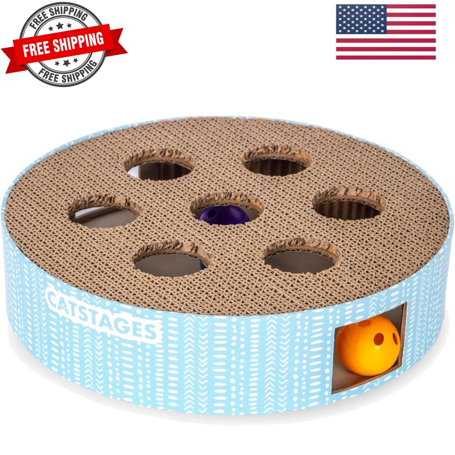 Scratch N' Hunt Interactive Cat Puzzle Toy with Scratcher Corrugate for Nail ...