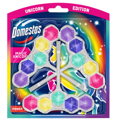 Domestos Power 5 WC-Steine 3×50 g | Magic Unicorn | Duft & Reinigung  