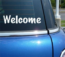 WELCOME HOME OFFICE STORE FUNNY DECAL STICKER ART CAR WALL