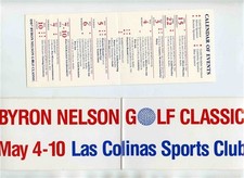 1987 Byron Nelson Golf Classic Las Colinas Bumper Sticker & Calendar of Events 
