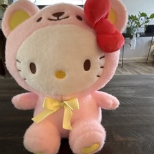 Sanrio Hello Kitty Bear Costume Plush Stuffed Animal Pink Yellow Red