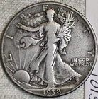 1938 D Walking Liberty Half Dollar Nice F+.  True Auction.